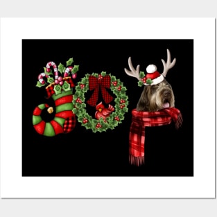 Christmas Joy Dwarf Stocking Wirehaired Pointing Griffon Posters and Art